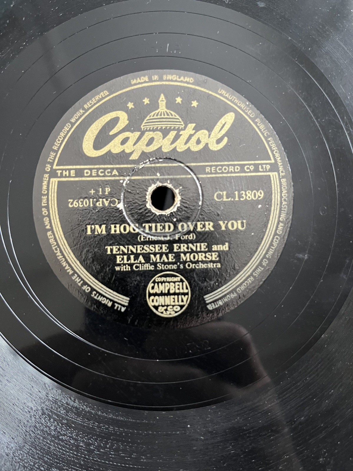 I’m Hog Tied Over You Tennessee Ernie Ella Mae Morse 78 RPM 10” Record
