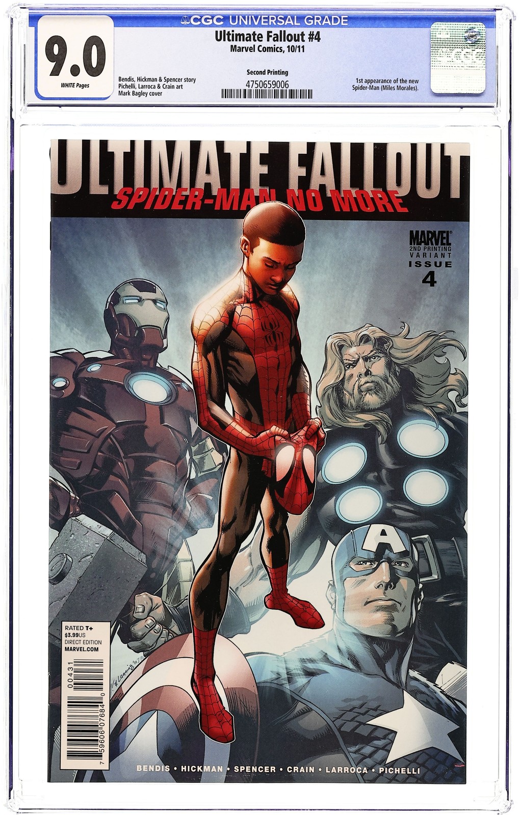 Ultimate Fallout #4C Bagley Variant seconda stampa CGC 9.0 2011 4750659006