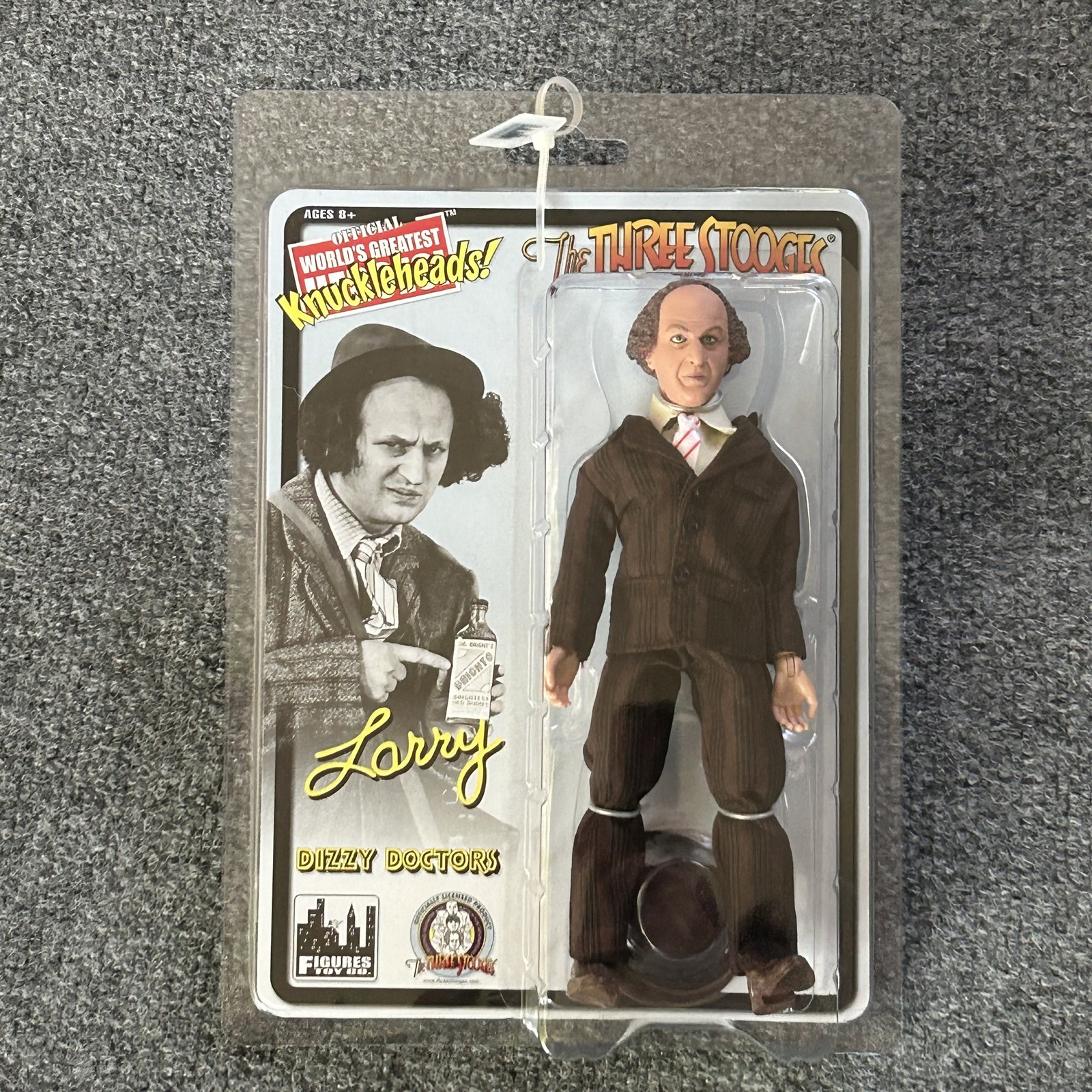 The Three Stooges Larry Dizzy Doctors Modellino 8" Nuovo MOC Figures Toy Co