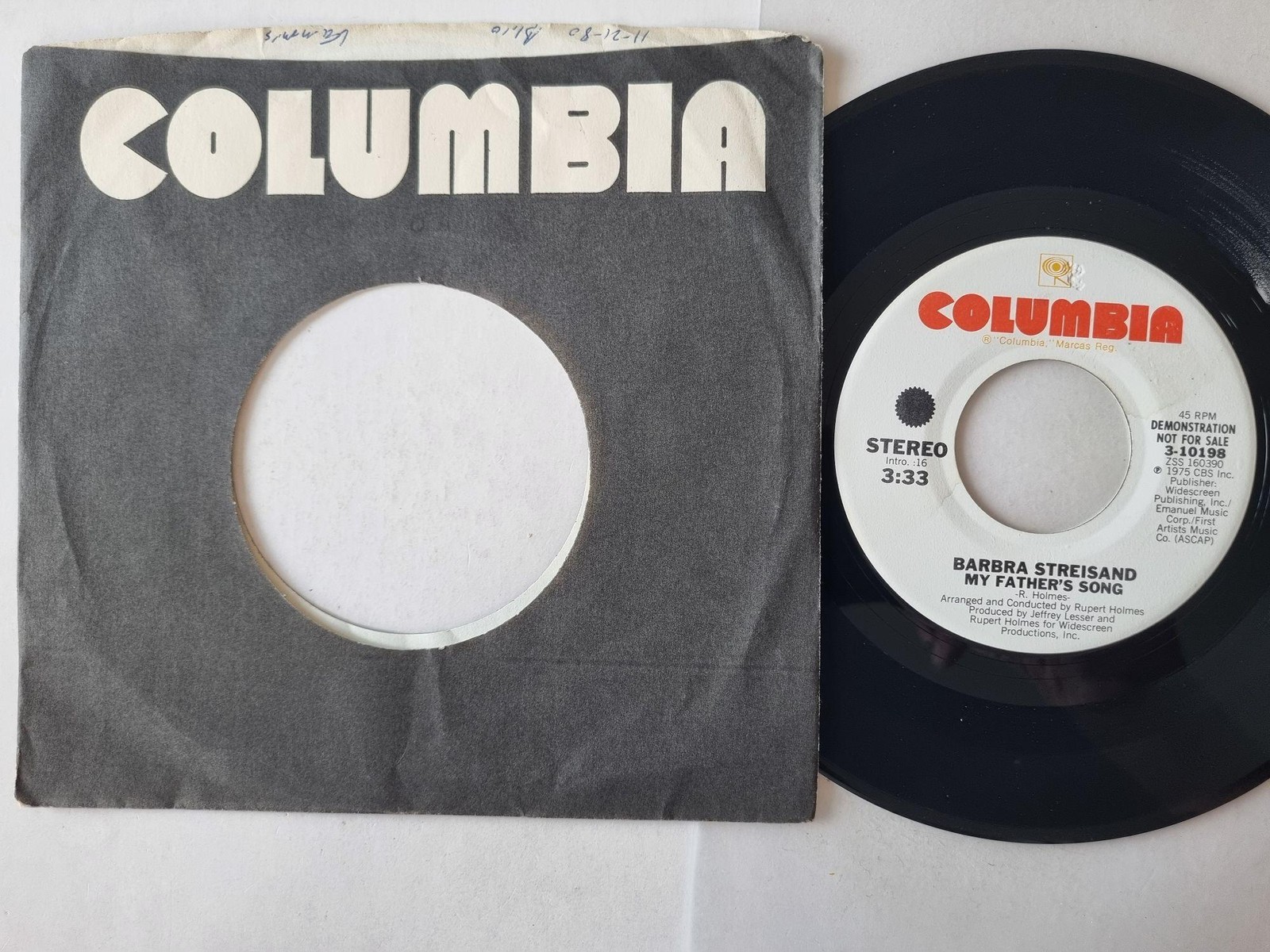 Barbra Streisand - My Father's Song 7'' Vinyl US PROMO