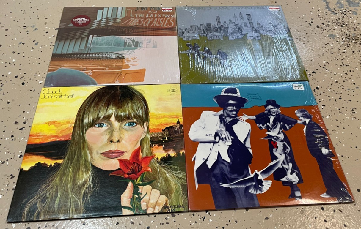 4 Original Joni Mitchell LP's Tested Nice Condition Original Shrink Wrap Clouds