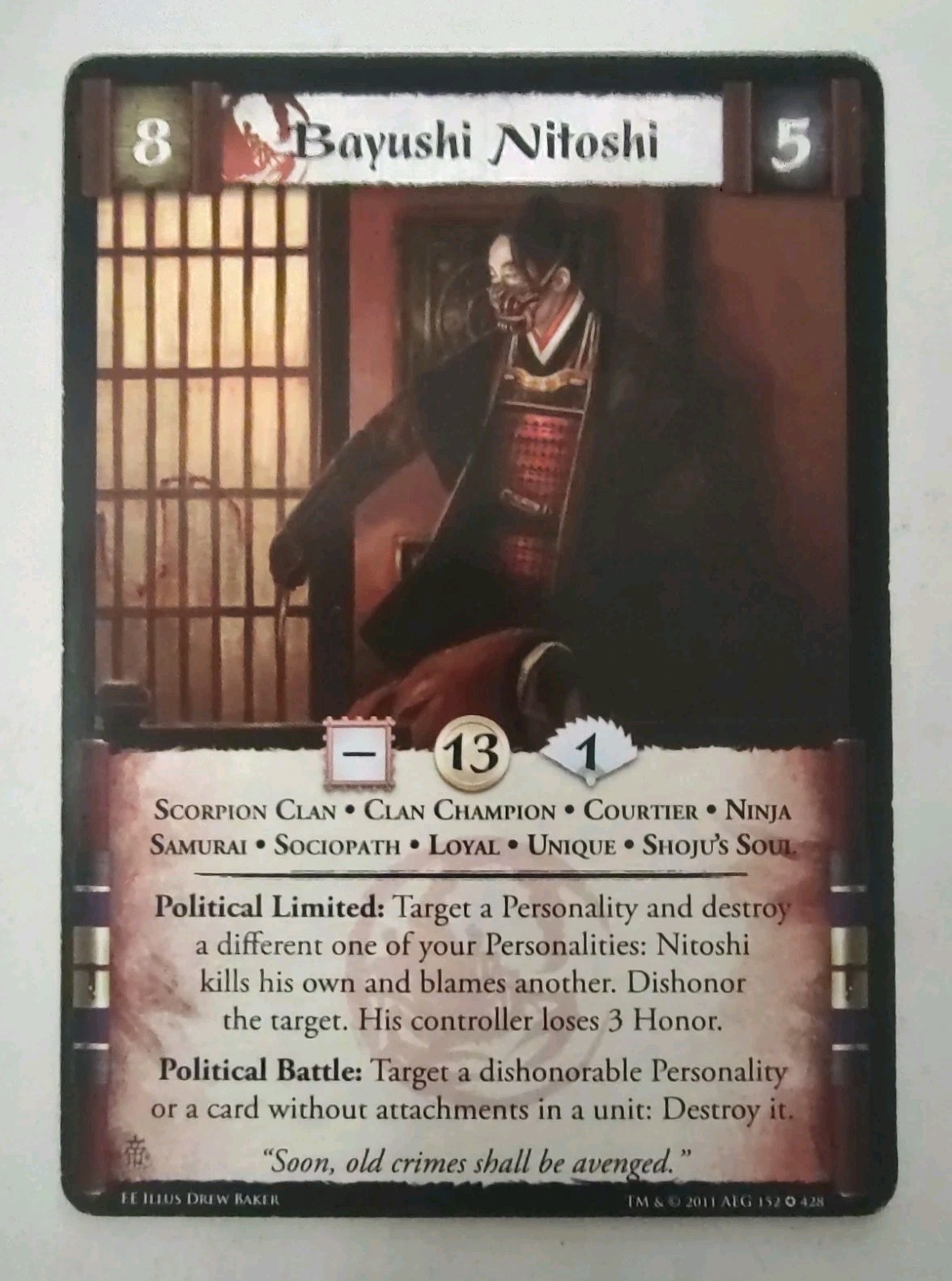 Bayushi Nitoshi - Emperor Edition - Legend Of The Five Rings L5R CCG LP