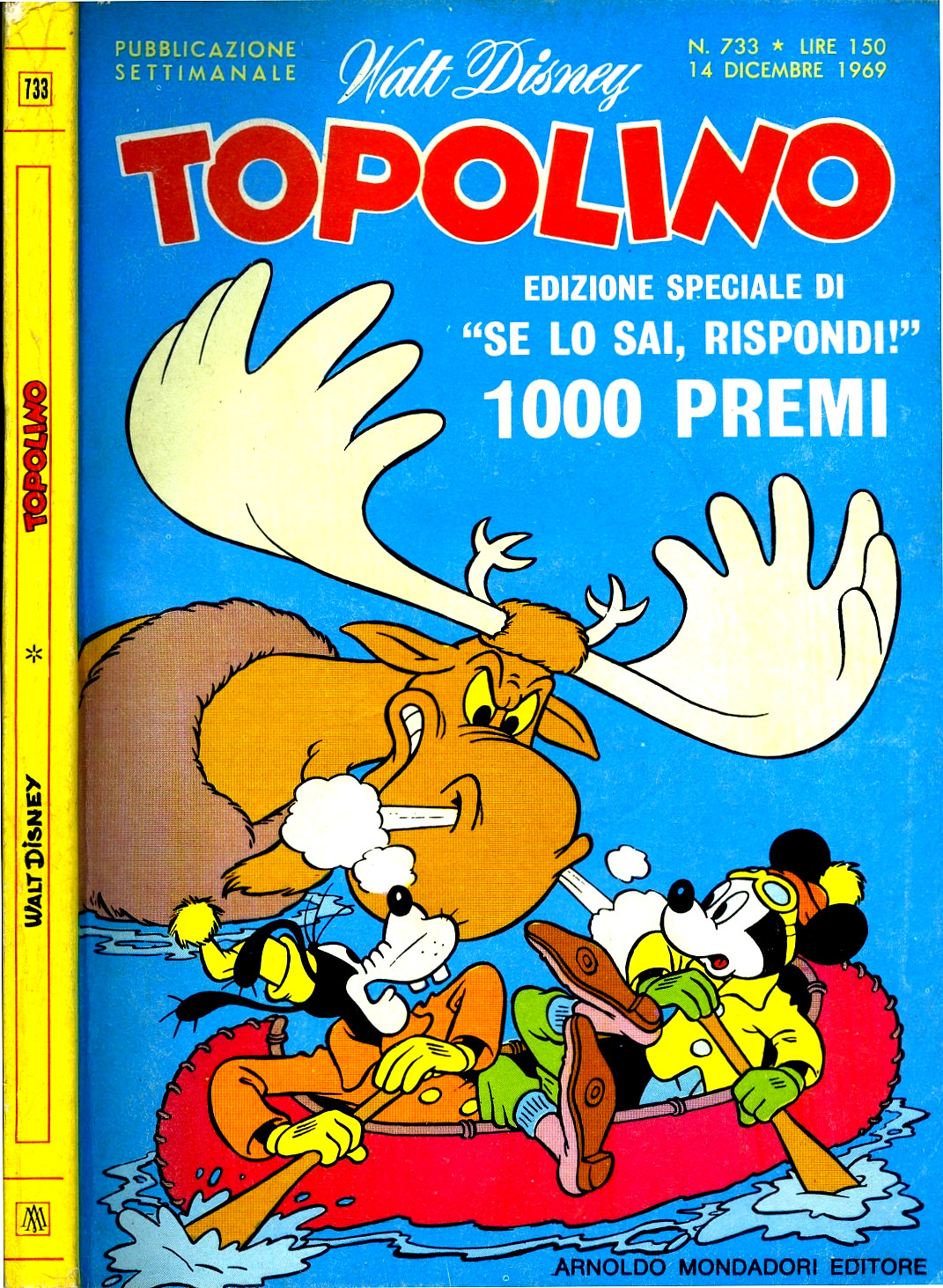 TOPOLINO LIBRETTO N. 733 / 14 Dicembre 1969 * - ORIGINALE DISNEY