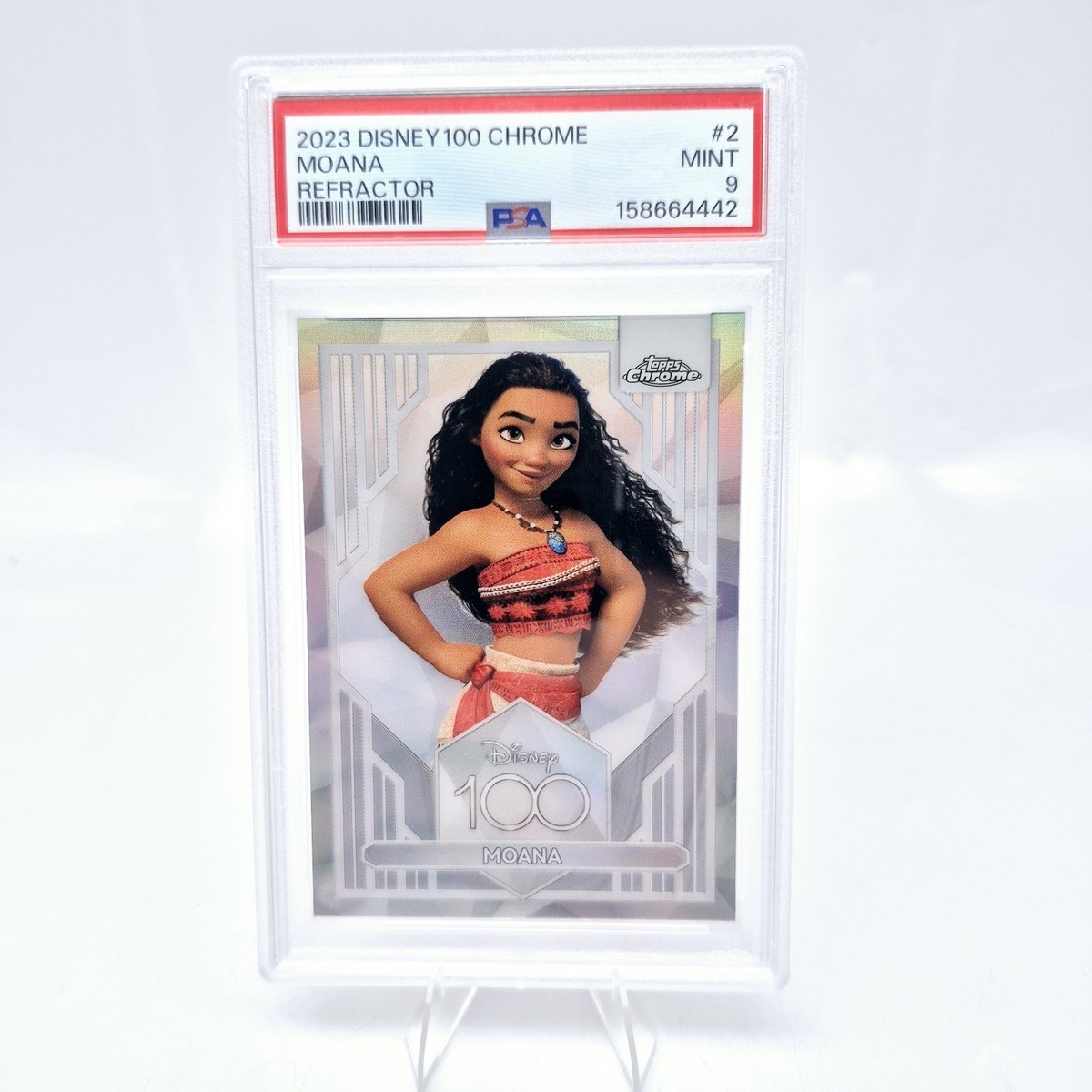 2023 Disney Topps Chrome Moana #2 PSA 9 Rifrattore 1° Edizione