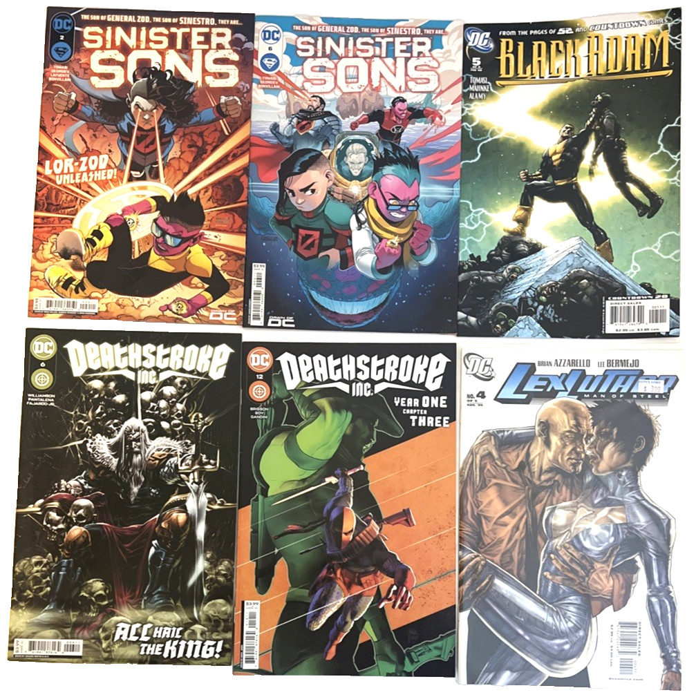Lotto 6 fumetti Deathstroke Black Adam Lex Luthor Sinister Sons DC