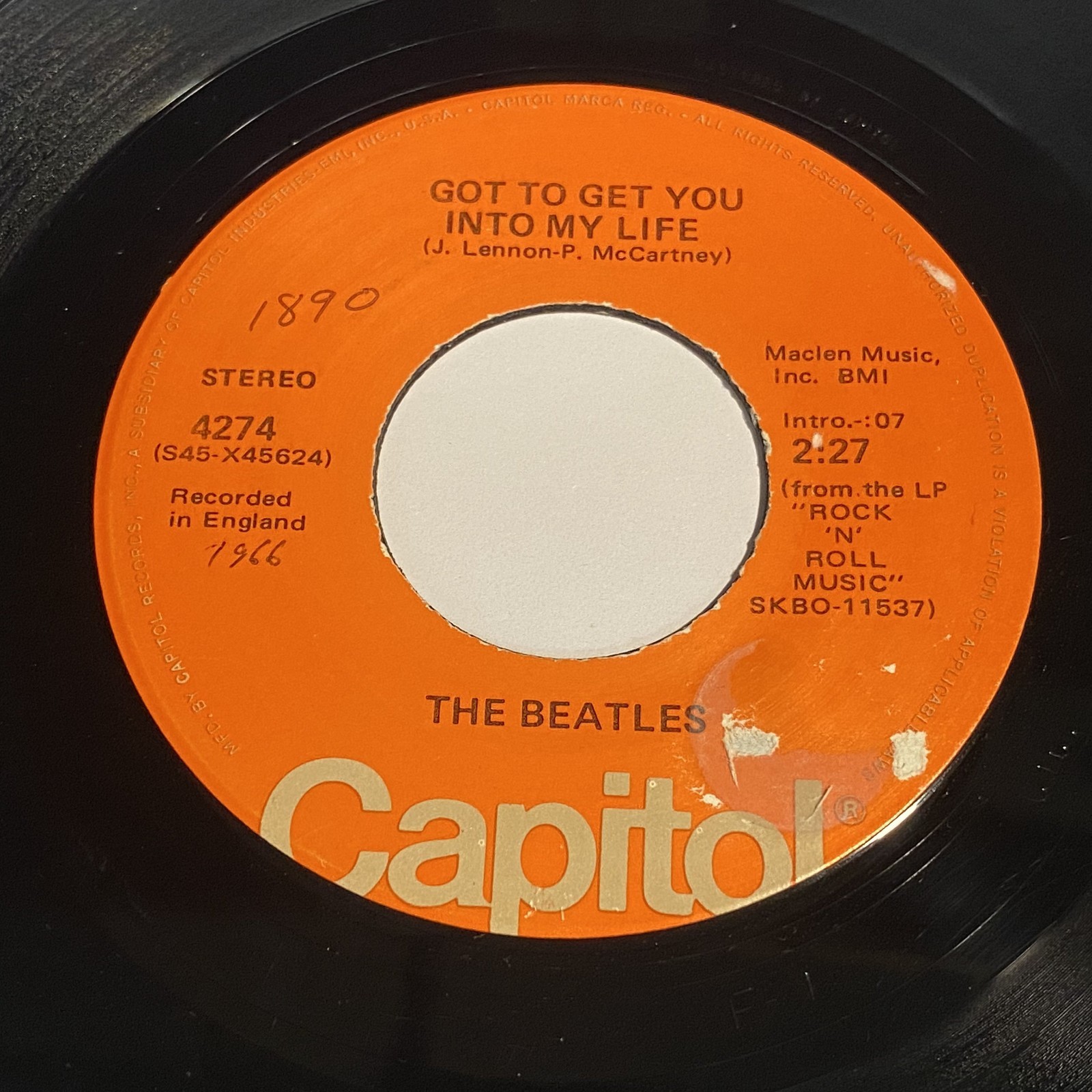 The Beatles: Got To Get You Into My Life / Helter Skelter 45 - Capitol 4274