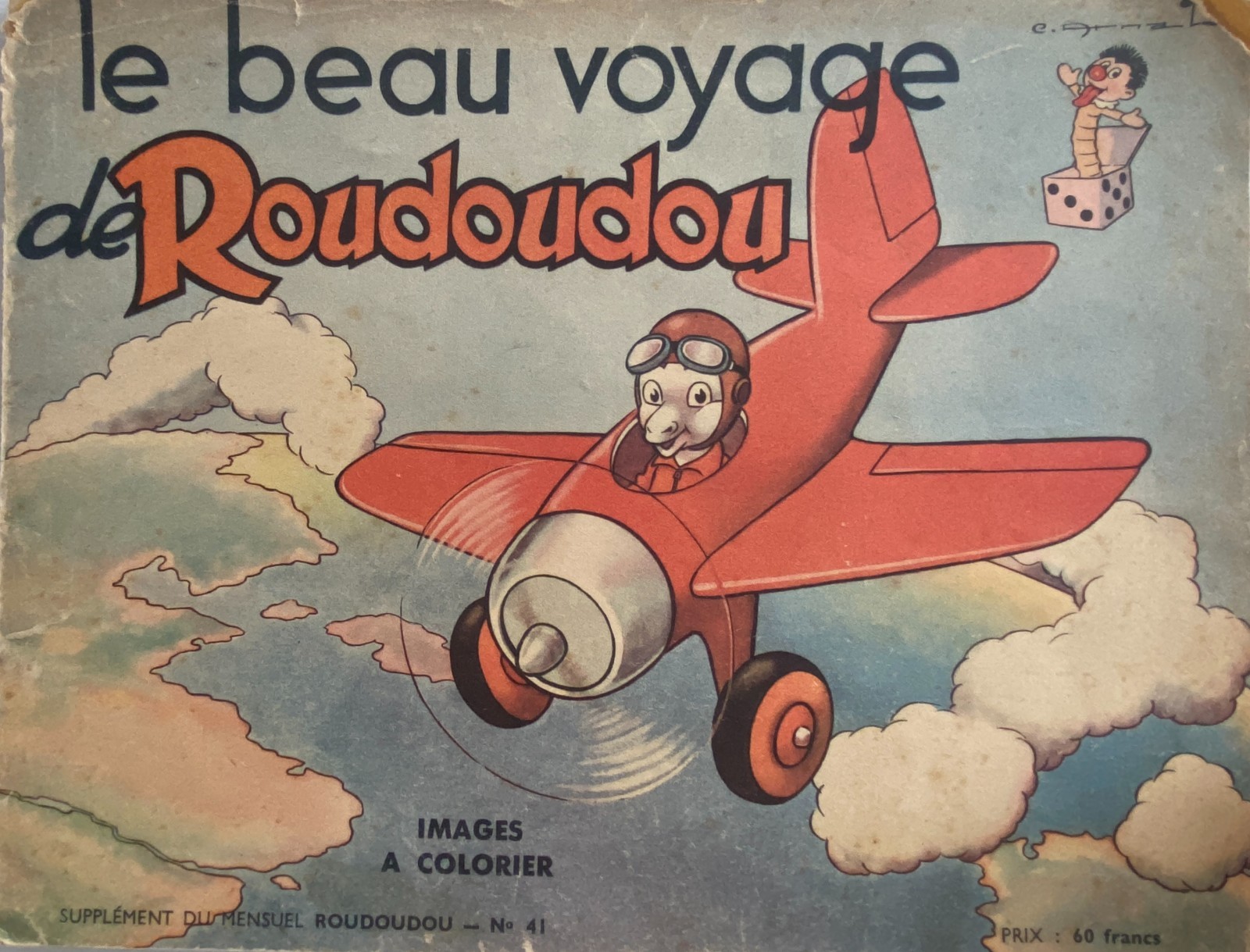 LOE BEAU VOYAGE DE ROUDOUDOU N° 41 Illustrazioni Da Colorare, 16 Pagine, 1954