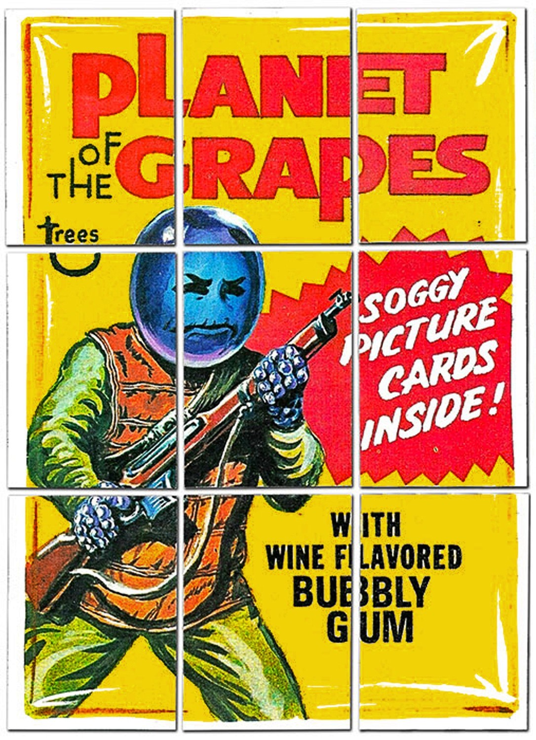 1974 Topps Wacky Packages Series 11 Planet of The Grapes Puzzle Checklist Cards