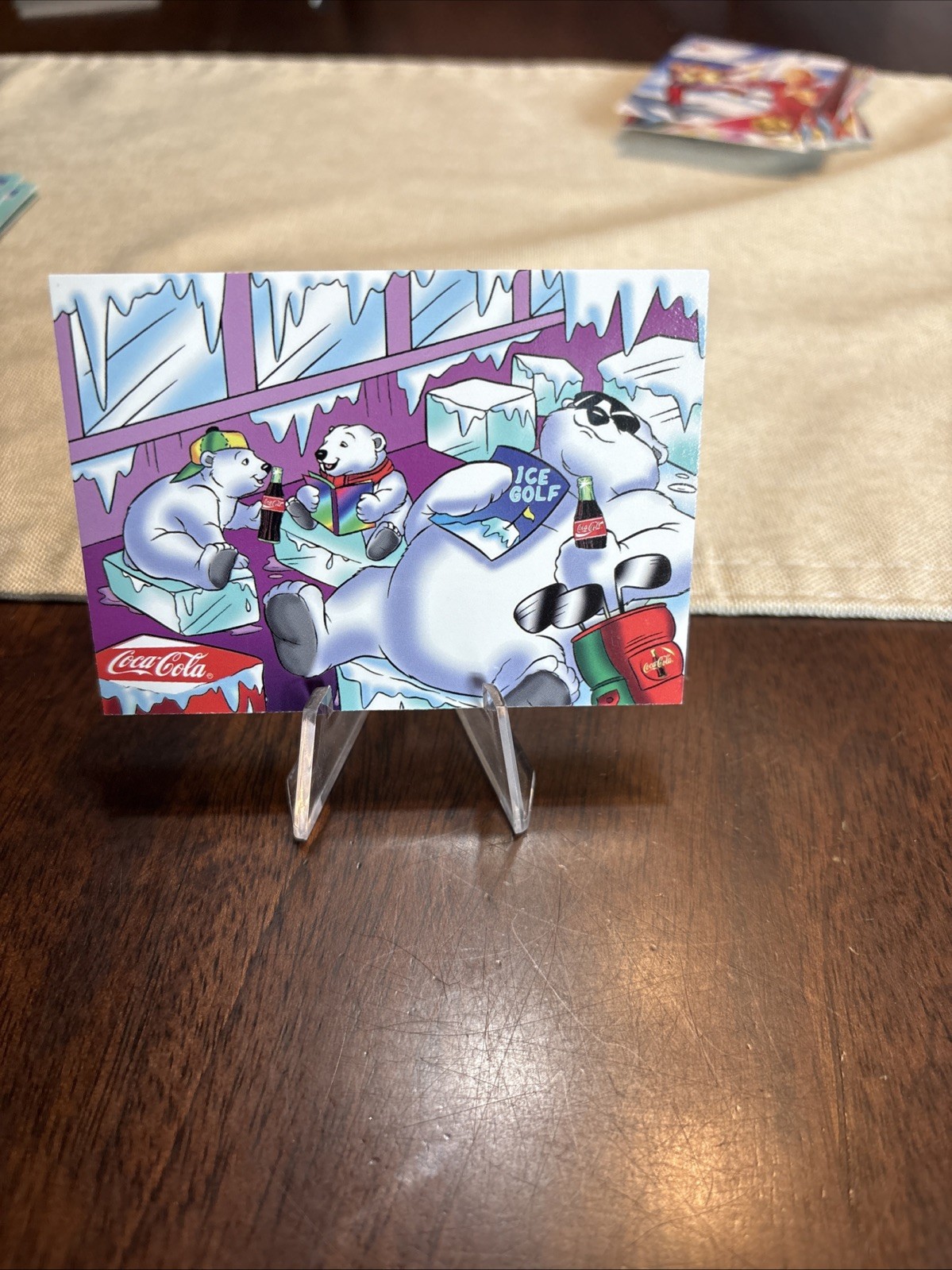 1996 Coca-Cola Polar Bears Trading Card #5 South Pole Vacation