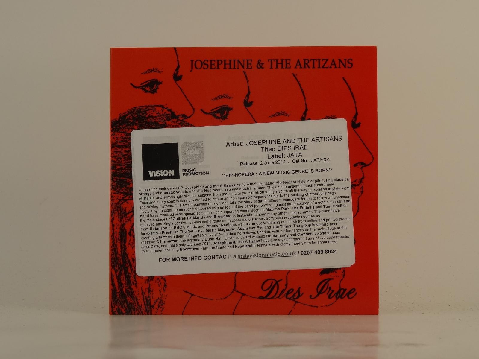 JOSPEHINE AND THE ARTIZANS DIES IRAE (E25) 4 Track Promo CD Single including Car