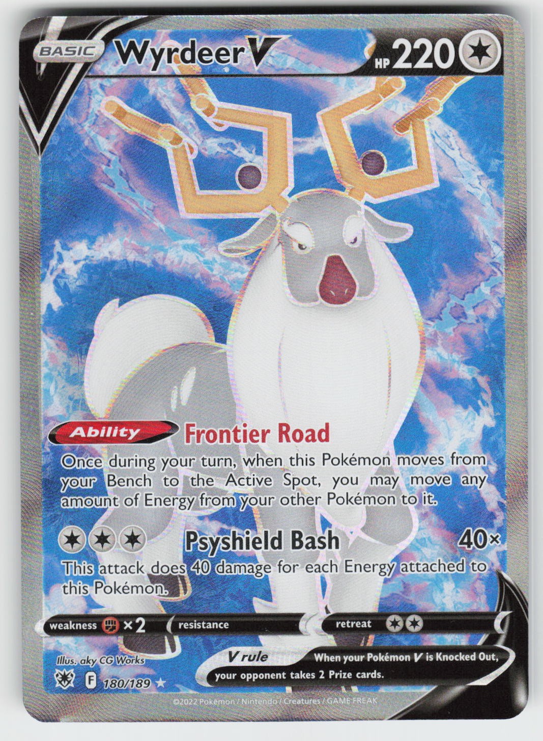 Wyrdeer V (Full Art) Holo Ultra Rare SWSH10: Astral Radiance 180/189 NM