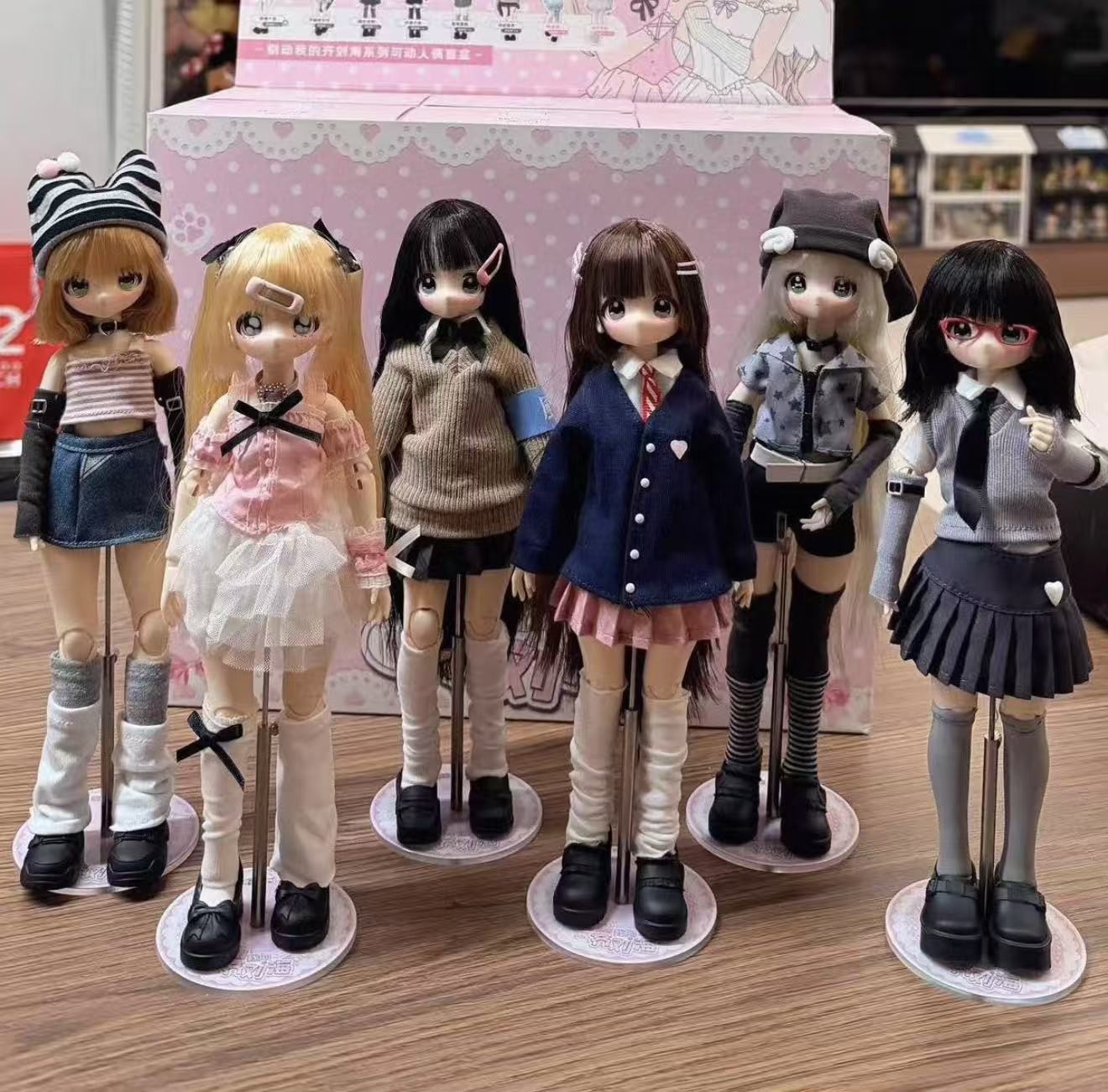 Girl Don't Touch My Neat Bang Series BJD Action Figure Doll-Set di 6 Blind Box