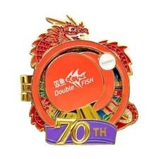 Parigi 2024 Olimpiadi Doppio PESCE 70�� Ping Pong Drago Spille distintivo souvenir hot