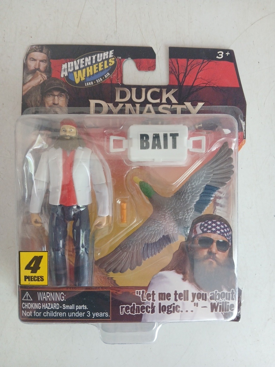 DUCK DYNASTY Willie Robertson A&E set action figure 4 pezzi nuove ruote avventura