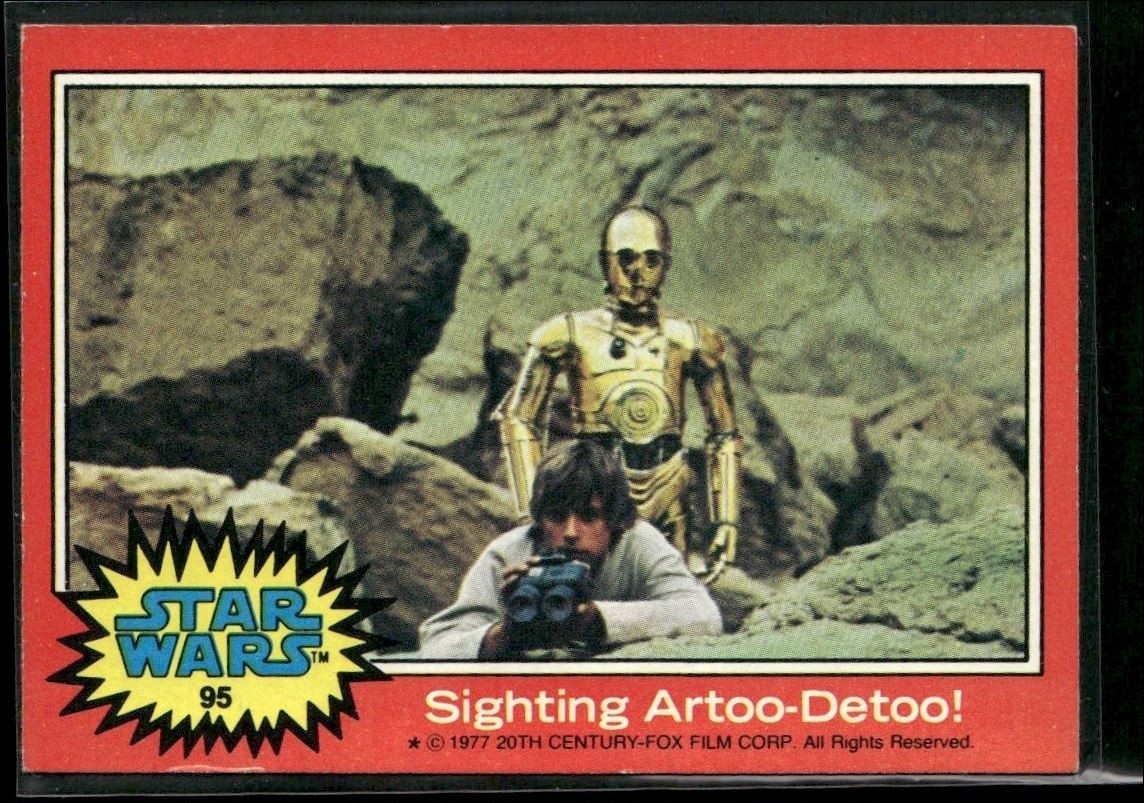 1977 Topps Star Wars Serie 2 Luke R2D2 Avvistamento R2-D2 #95 quasi nuovo