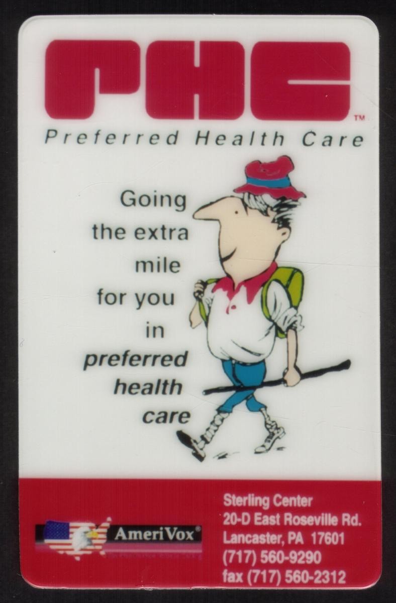 Phc Preferito Salute Cura (Pa) Going The Extra Mile a Prova Telefono Card