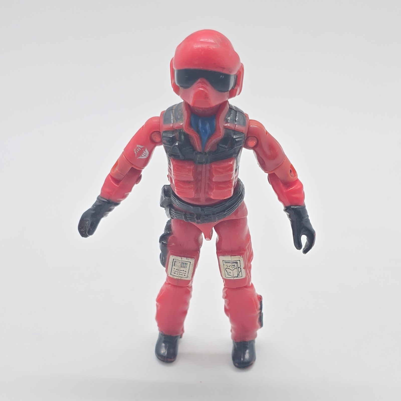 1984 Wild Weasel V1 GI Joe ARAH Hasbro Vintage Cobra Rattler Pilot gomito crepa