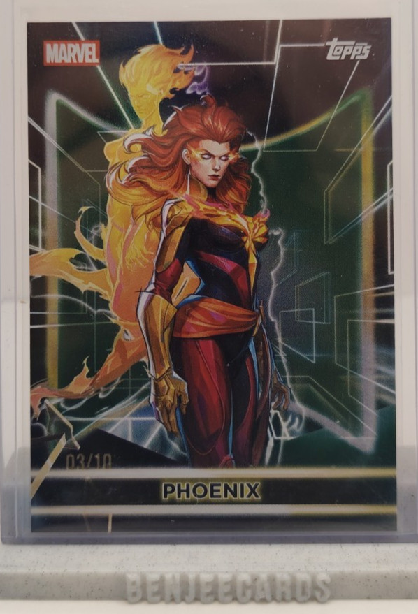 2026 Topps Marvel Neon Rivals PHOENIX Jean Grey /10 Black Refractor#41 SSP X-Men