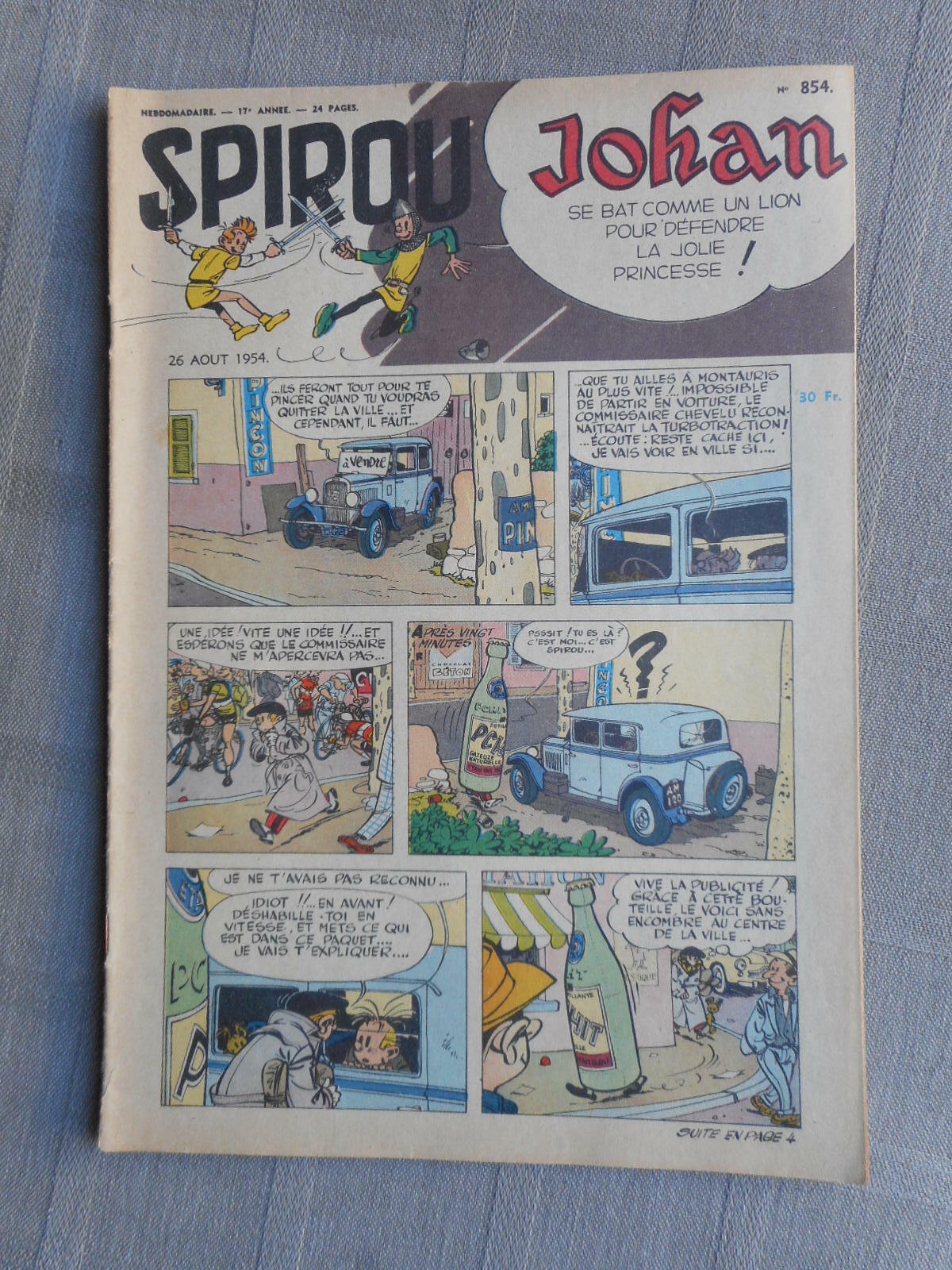 Hebdo Il Giornale Di Spirou N°854 1954 In Molto Buone Condizioni