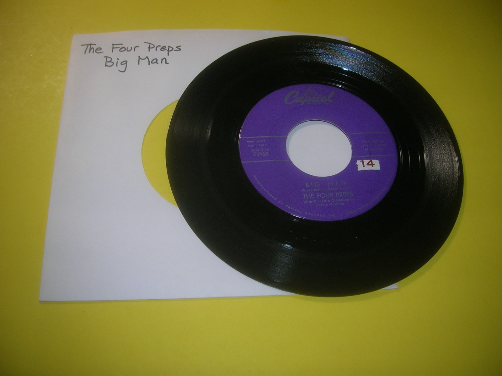 Pop 45  -  The Four Preps  -  Big Man  -  1958