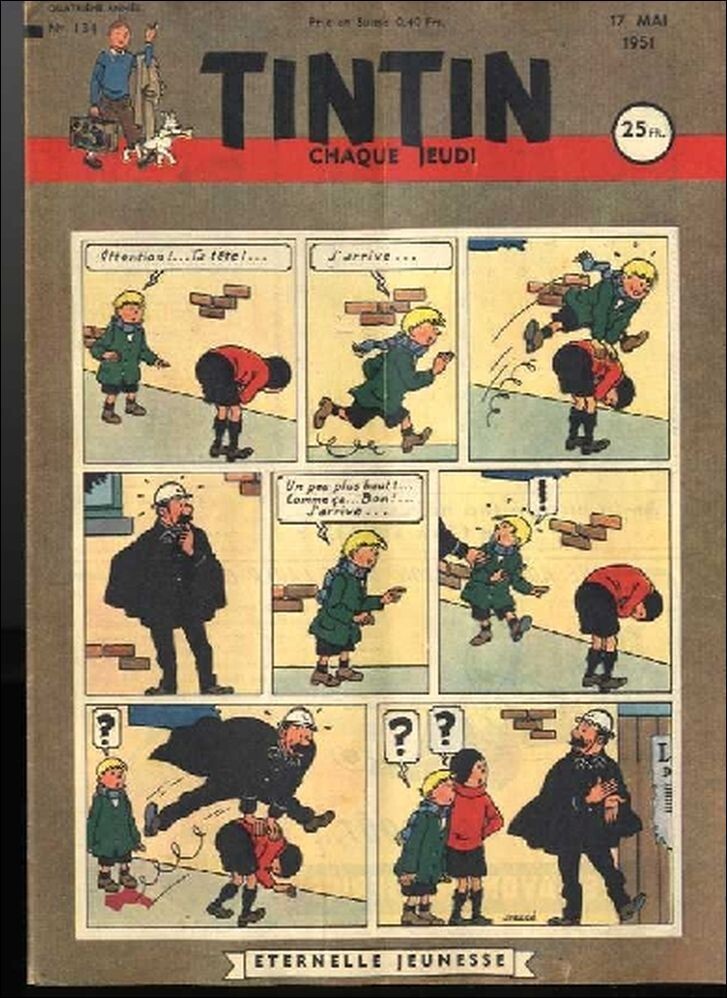 Tintin journal (français) N°134  du 17/05/1951 couverture HERGé