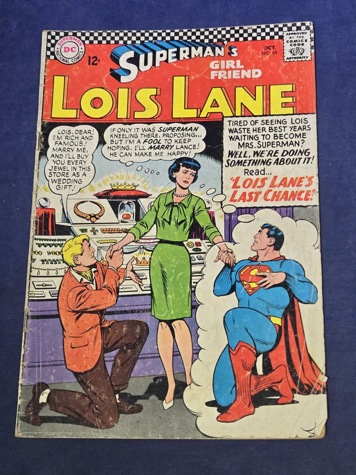 Pubblicità DC Superman's Girl Friend Lois Lane #69 fumetto ottobre 1966 Aurora Batmobile