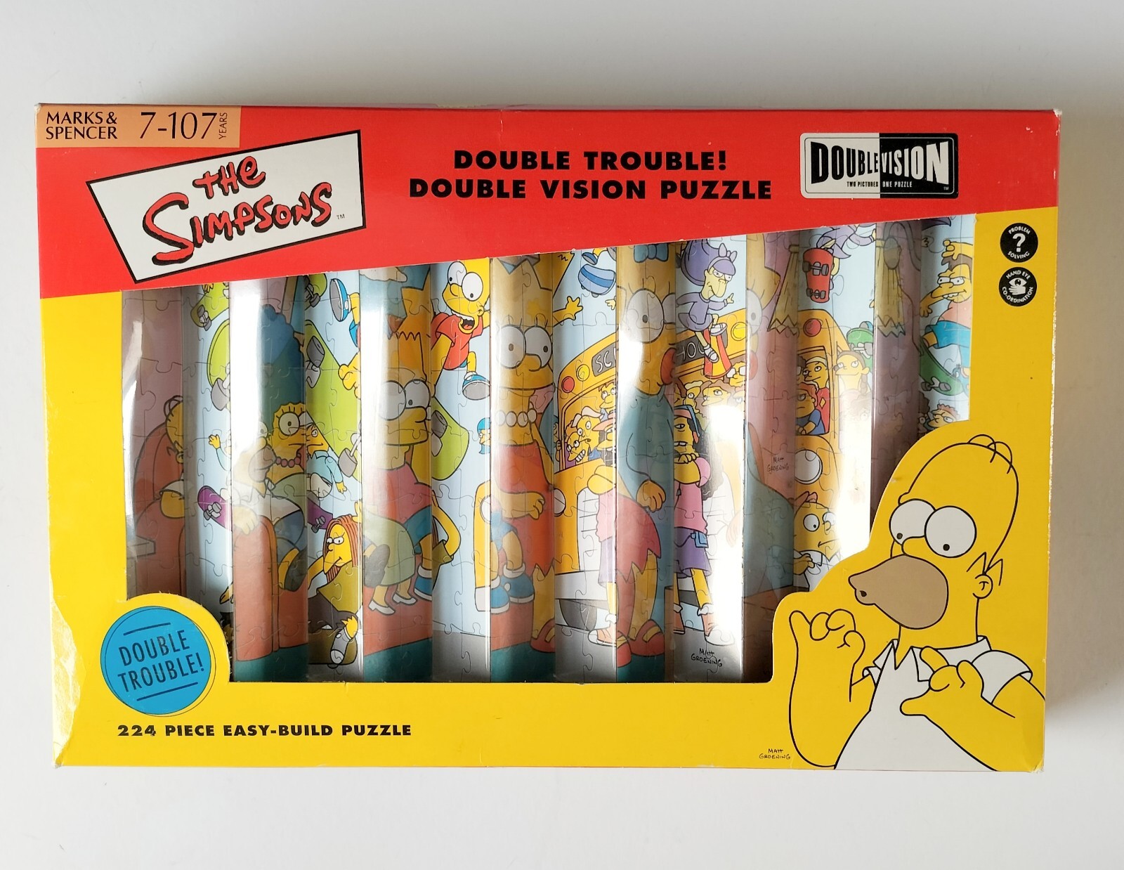 THE SIMPSONS PUZZLE DOUBLE TROUBLE DOUBLE VISION 224 PIECES