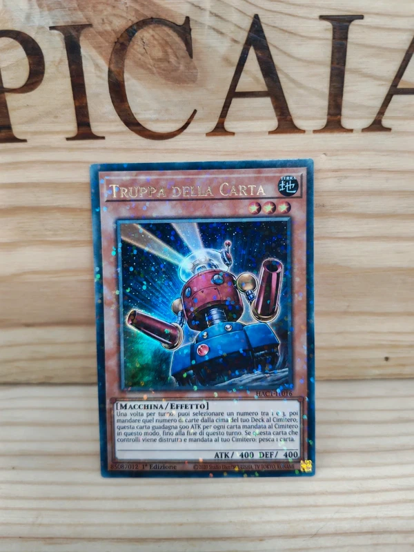 Carta Yu Gi Oh Truppa della Carta Ultra Rara Swirl prima edizione hac1-it016 2