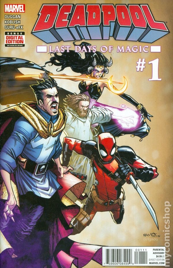 Deadpool Ultimi Giorni di Magia 1A Ramos VF 2016 Immagine Stock