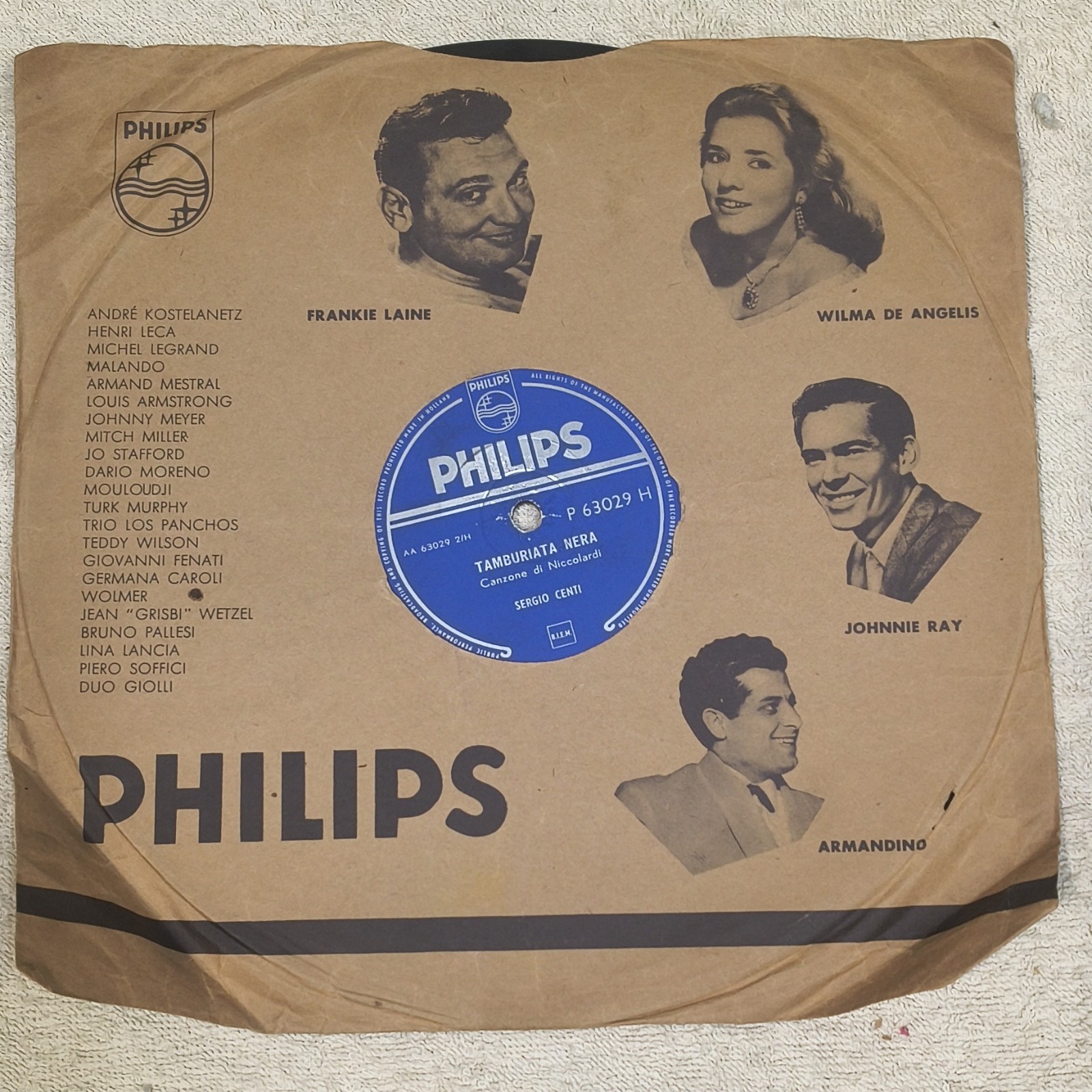 Sergio Centi 45 giri Philips “Tamburiata Nera” / “Te Sto Aspettanno” P63029H