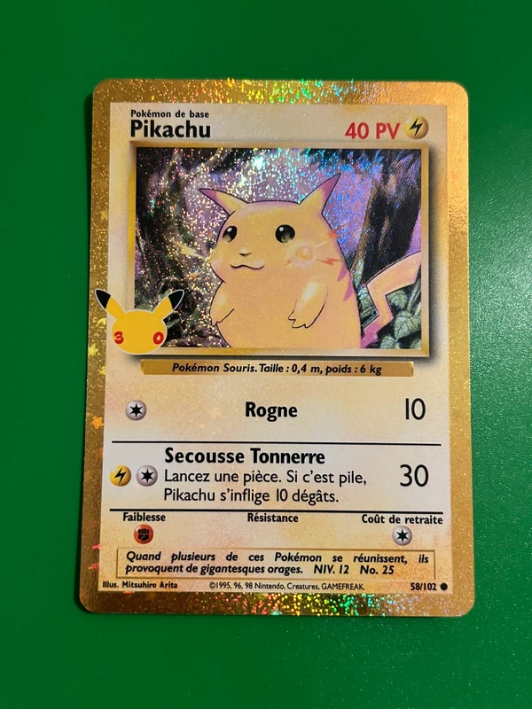 Pikachu reprint 58/102 édition 30 ans