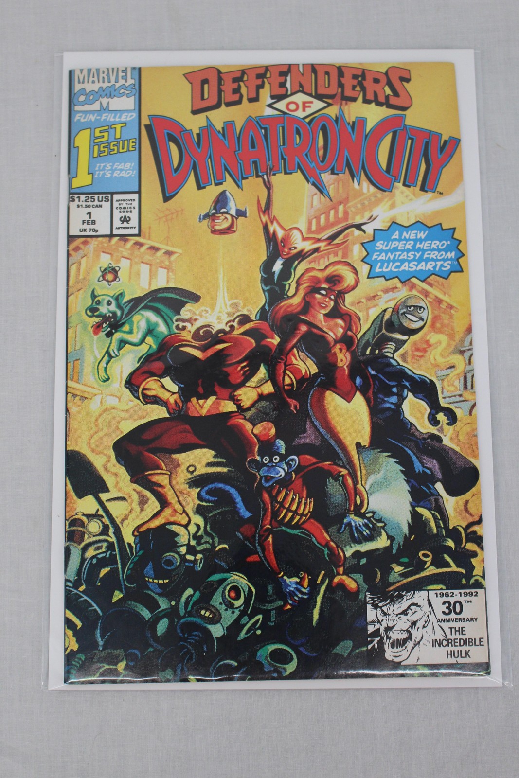 Vintage 1992 Marvel Defenders Of Dynatron City 1st Issue Comic Boarded Color