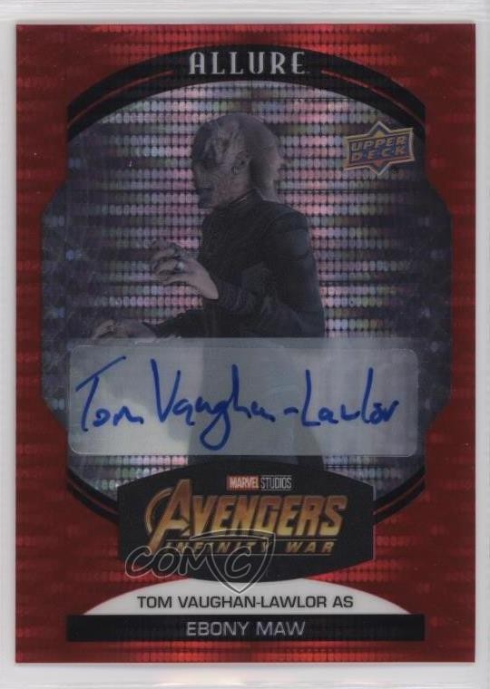 2022 Upper Deck Marvel Allure Red Tom Vaughan-Lawlor come Ebony Maw #83 Auto 09q5