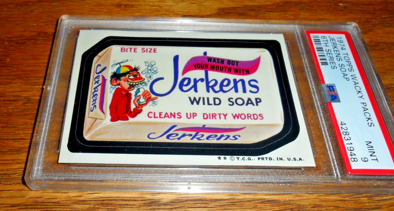 1974 Topps Wacky Packages CONFEZIONI sapone Jerkens 6a serie PSA 9 OTTIME CONDIZIONI