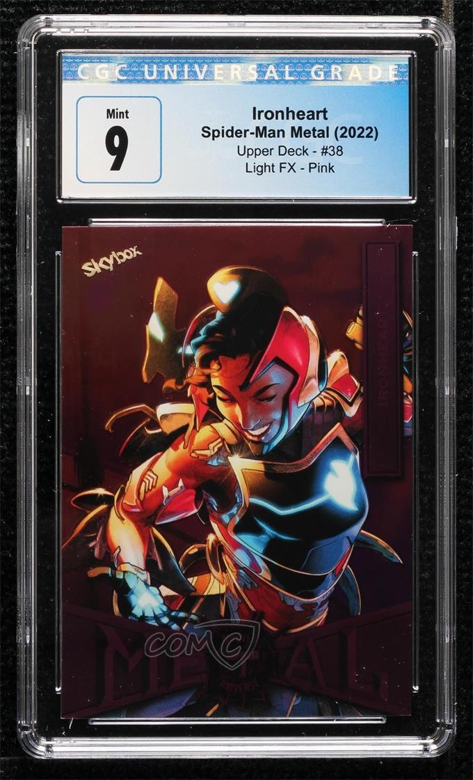 2022 Marvel Metal Universe Spider-Man Pink Light FX 54/75 Ironheart CGC 9 0vh8