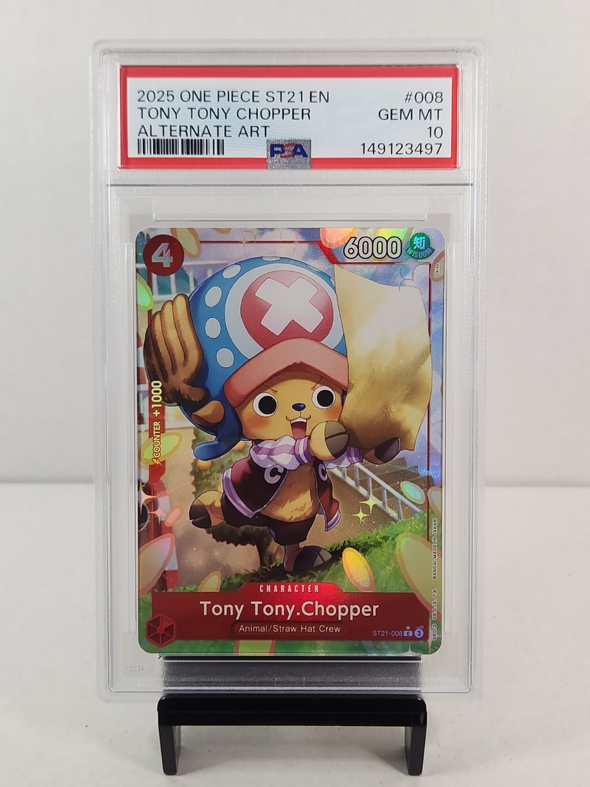 Starter Deck 2025 One Piece ST21-EX Gear 5 008 Tony Tony Chopper Alt Art PSA 10