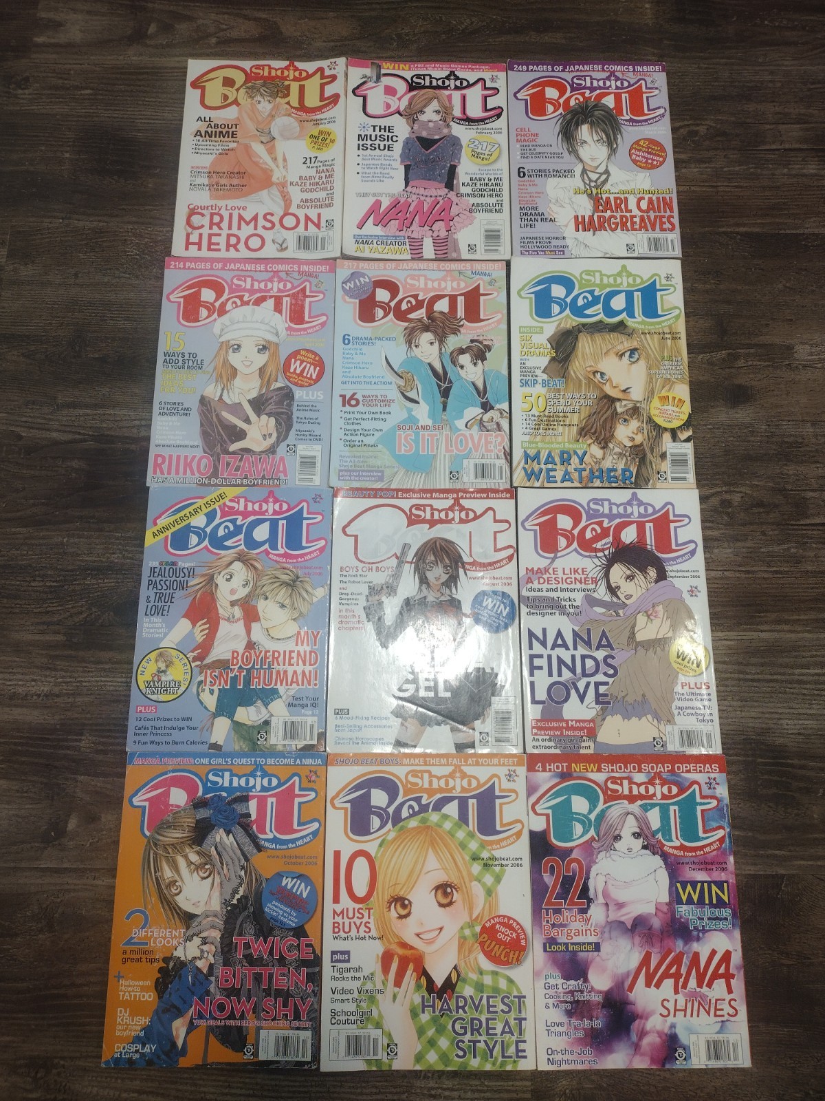 Shojo Beat Manga Magazine TUTTI I 12 numeri del 2006 volume 2 numeri 1-12