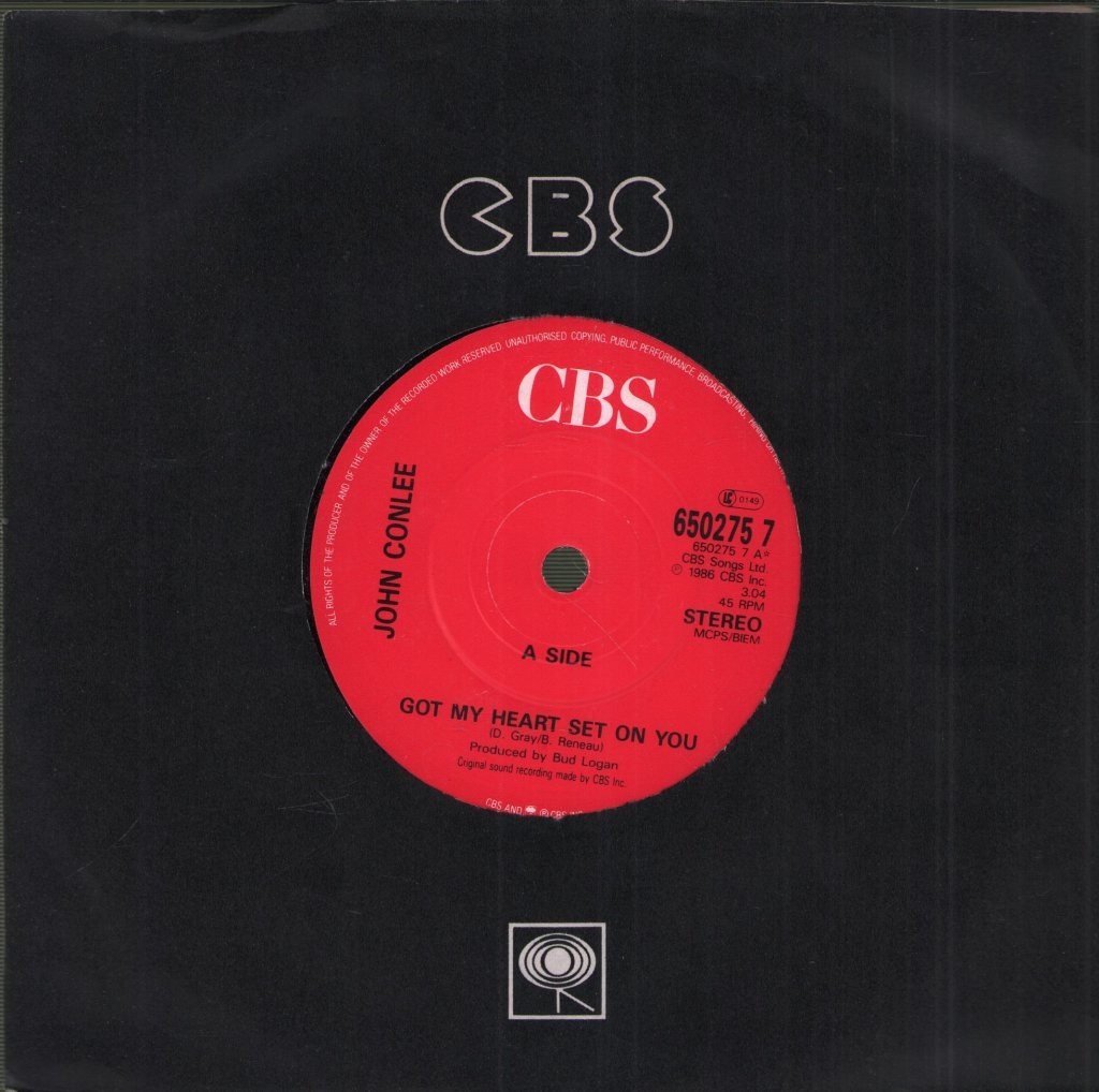 John Conlee Got My Heart Set On You 7" Vinyl UK CBS 1986 7" In Company Sleeve