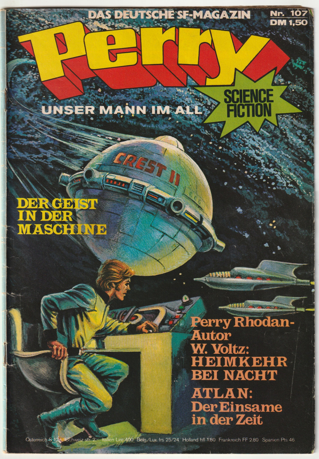 ✪ PERRY OUR MANN IM ALL #107 + Atlan/disegno a strappo, Moewig 1974 COMICHEFT Z2-