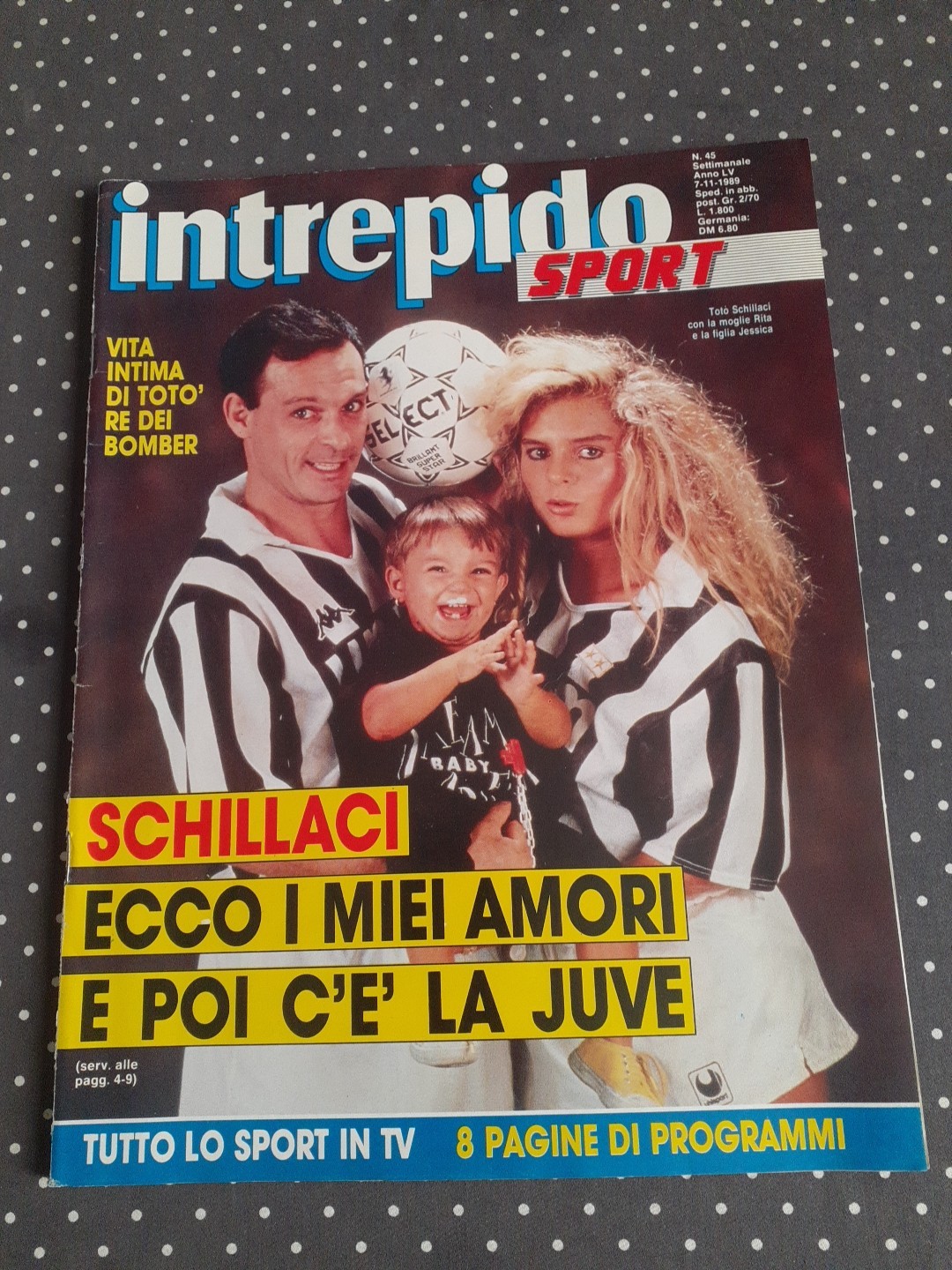 FUMETTO INTREPIDO SPORT NUMERO 45 ANNO 1989 TOTO SCHILLACI JUVENTUS 