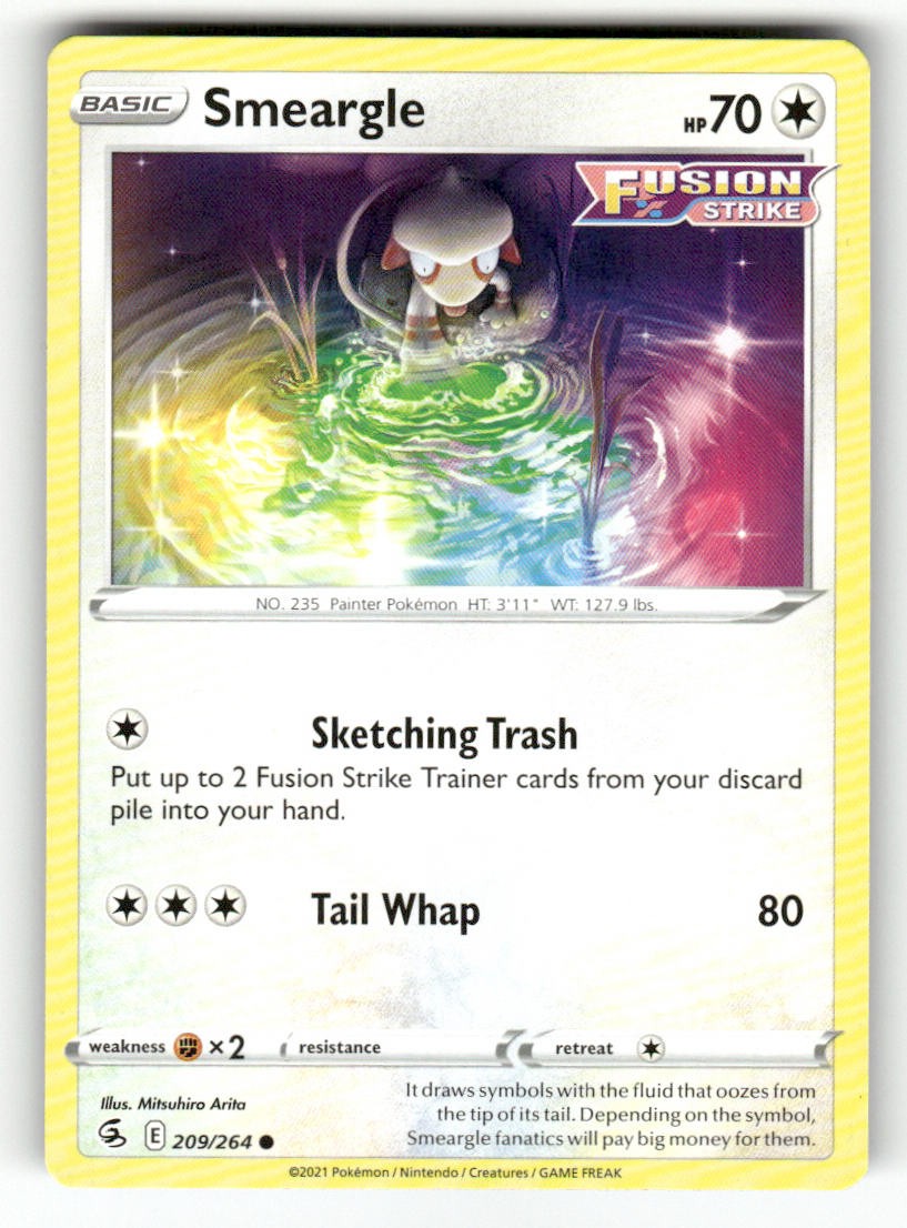 Smeargle 209/264 Common Fusion Strike Pokemon leggermente giocato