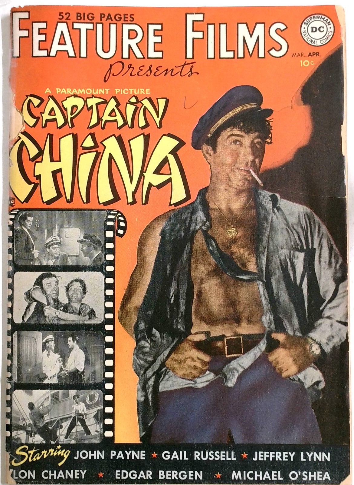 Feature Films Presents "Captain China" - John Payne Movie Photo Cover - DC - 195