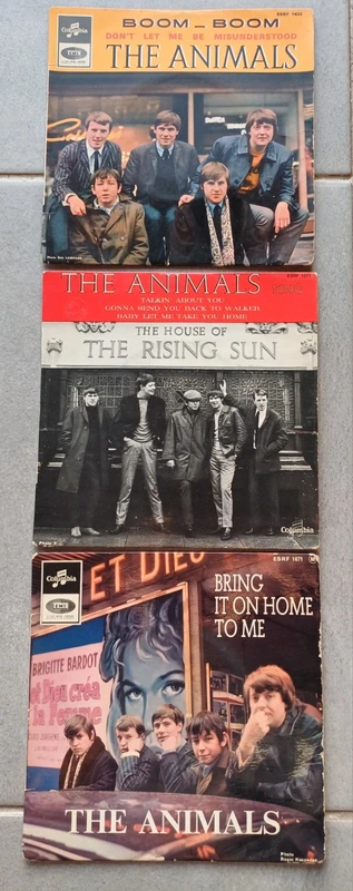 Lot de 3 disques vinyle 45t The Animals années 60