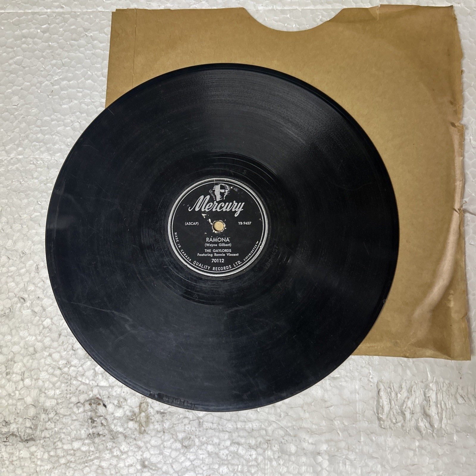 The Gaylords Ronnie Vincent Spinning A Web/Ramona Mercury 78