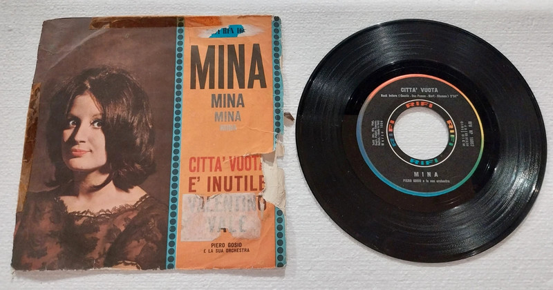 vinile lp 45 giri mina città vuota / è inutile 1964 rifi