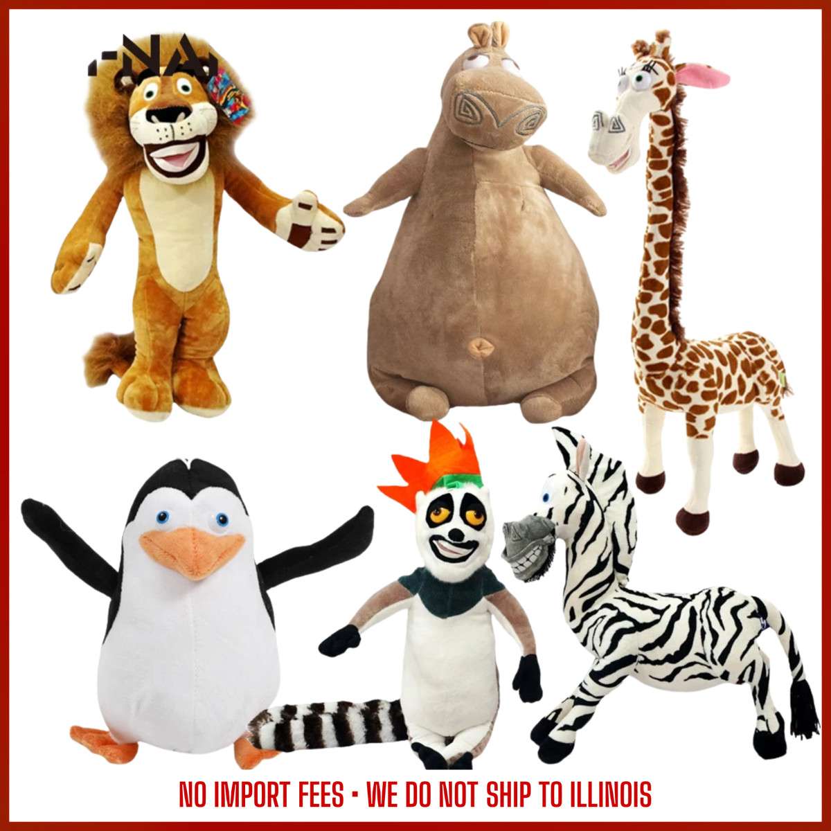 Peluche 20-35 cm 6 stili Madagascar peluche peluche morbido bambole giraffa ippopotamo