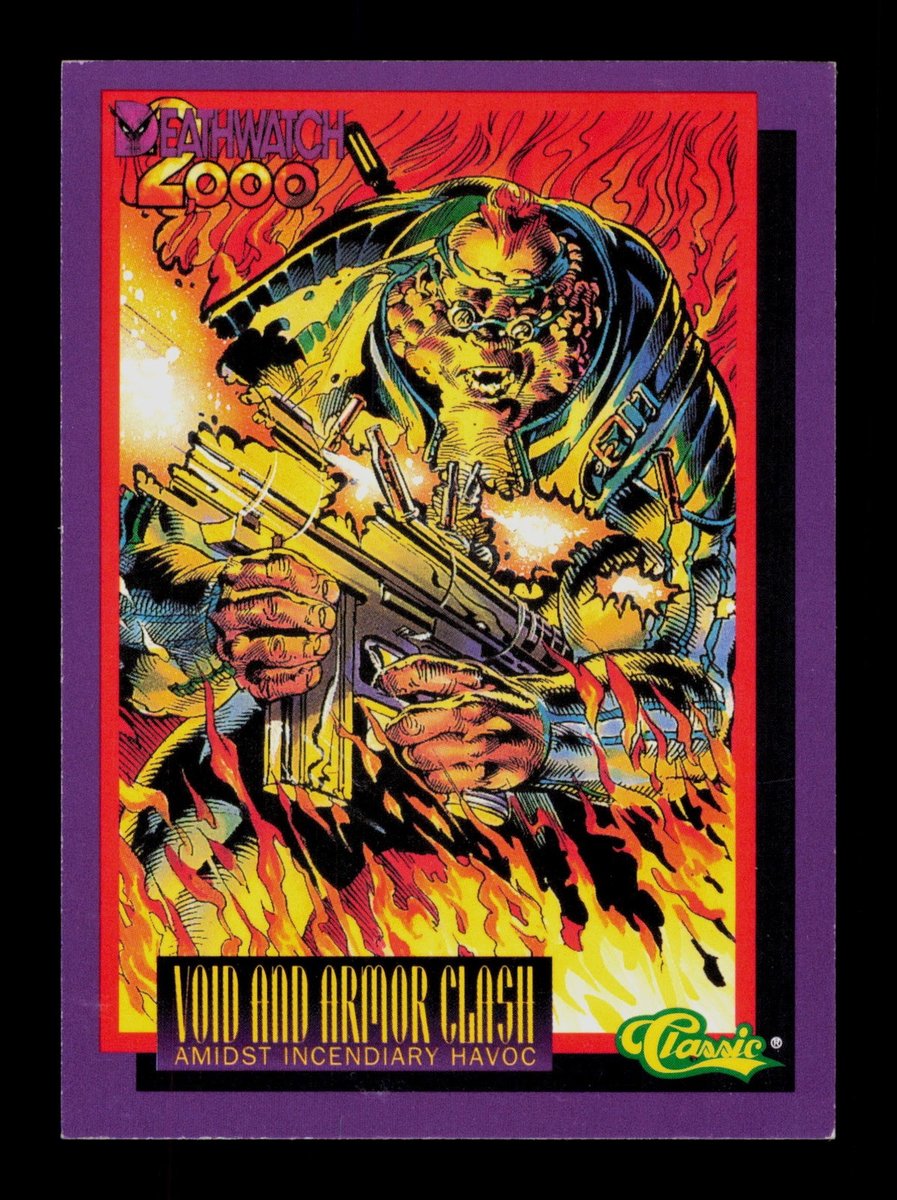 Void and Armor Clash amidst Incendiary Havoc 14 Deathwatch 2000 Trading Card