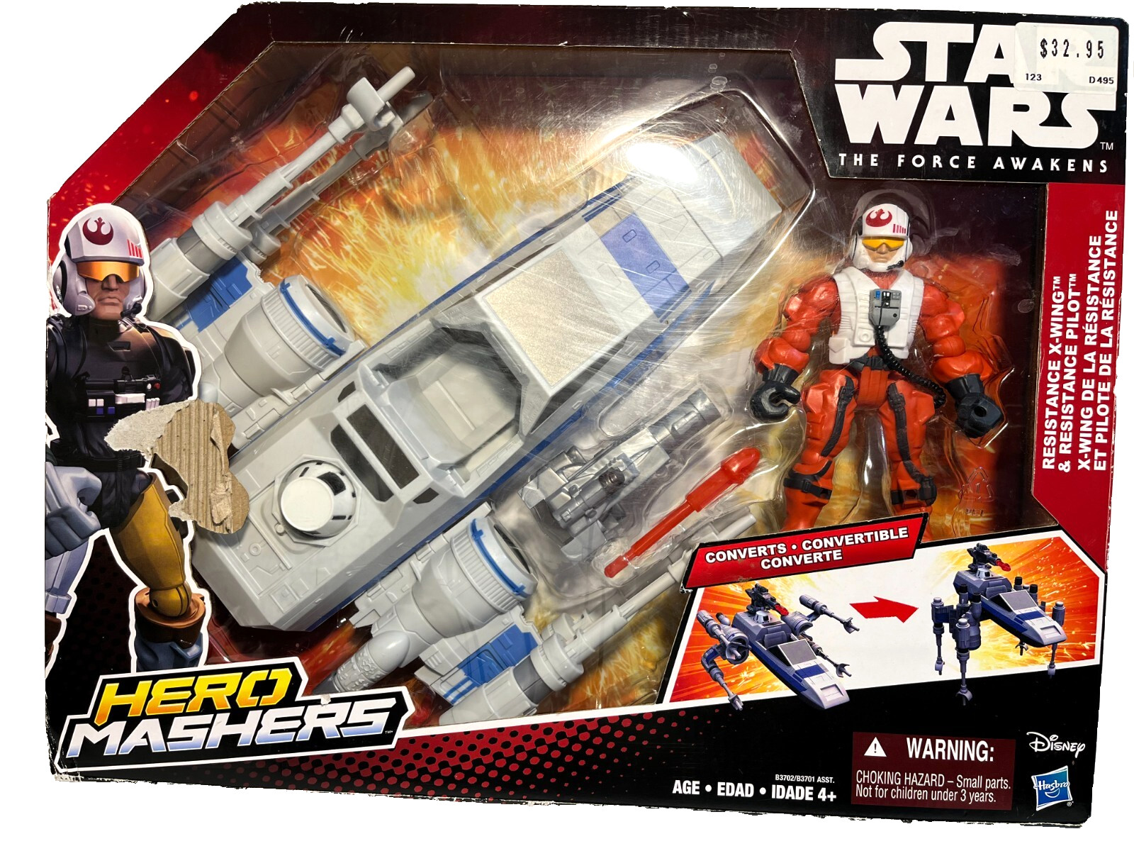 STAR WARS IL RISVEGLIO DELLA FORZA 2015 HERO MASHERS RESISTENZA X-WING & PILOT NUOVO CON SCATOLA