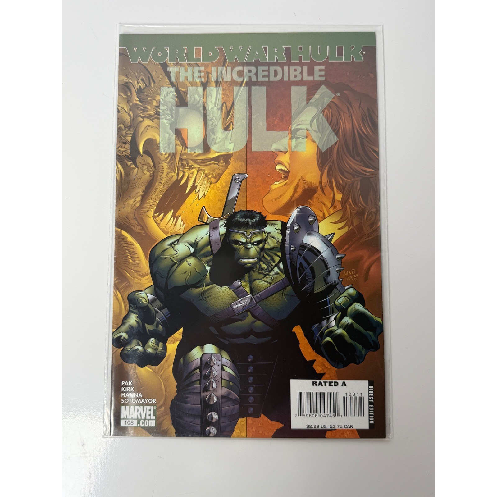 World War Hulk The Incredible Hulk 108 Marvel Comics 2007 Greg Land Cover Art