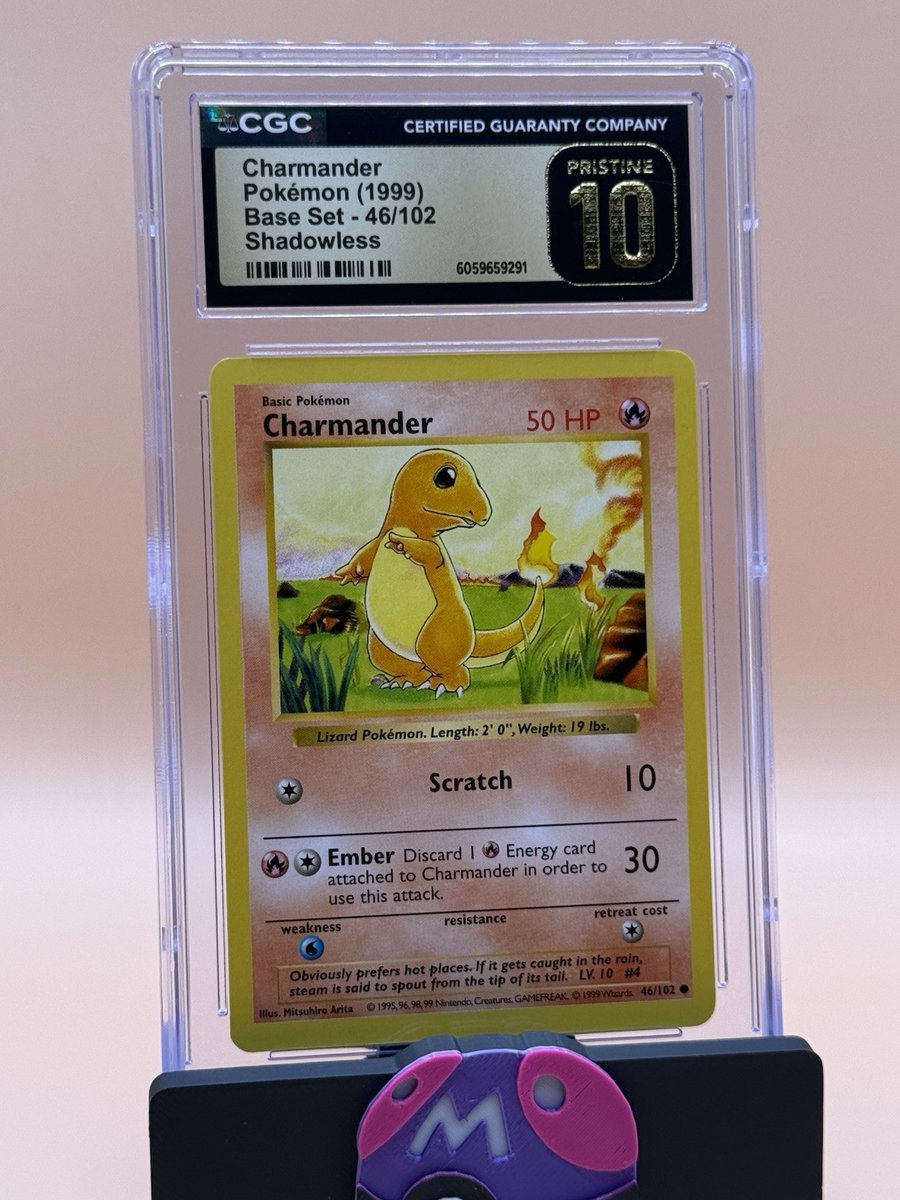 Charmander Base Set Shadowless CGC Pristine 10